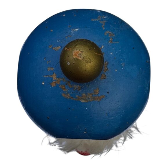 Vtg German Democratic Repubblic Nutcracker Wooden Soldier Red Blue Handmade 11" - Picture 5 of 11